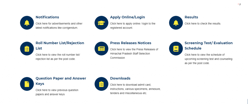 HPSSC Admit card website