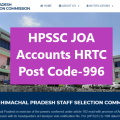 HPSSC JOA Accounts Post Code 996 (HRTC)